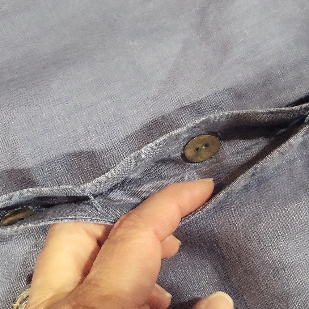 MARISA CHRISTINA Periwinkle Blue Linen Lagenlook 2 Piece Shirt/Jacket & Pants - Picture 6 of 17